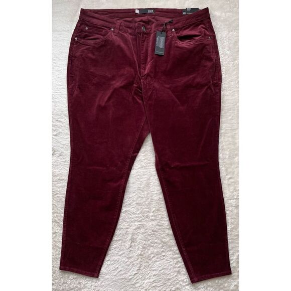 NWT KUT FROM THE KLOTH Plus Size Diana Cord Skinny Jeans in Wine - Picture 9 of 14